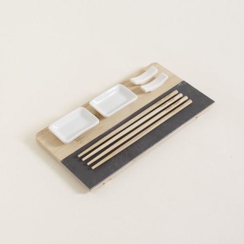 Set De Sushi Bambu Y Laja Para 2
