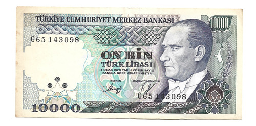 Liquido Excelente Billete De Turquía. 10.000 Liras 1970