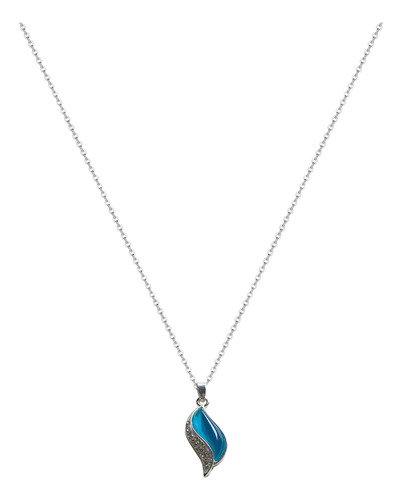 Collar Con Colgante De La Serie C Blue Opal N14 Exquisite Wo