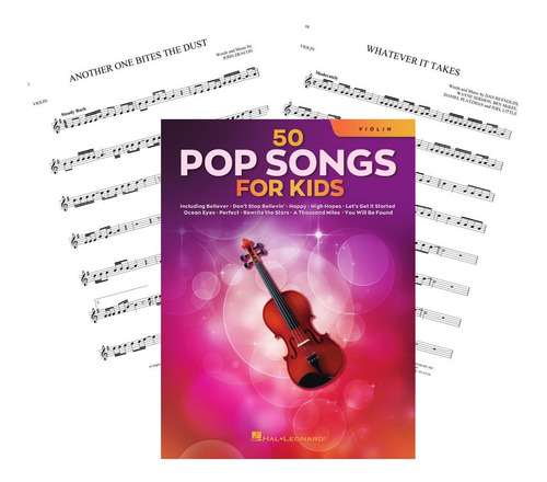 Partitura Violin 50 Pop Songs For Kids 2021 Digital 