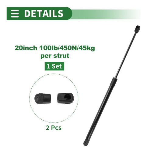1 Resorte De Gas Universal, 20 Pulgadas/500 Mm, 100 Ib/450n,