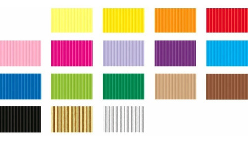 Cajas Con 25 Pliegos Papel Corrugado C/u Colores 50x70