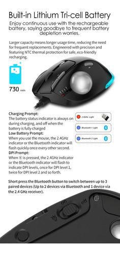 Ratones F-33 Trackball Zelotes Cad Con Pantalla Cruzada