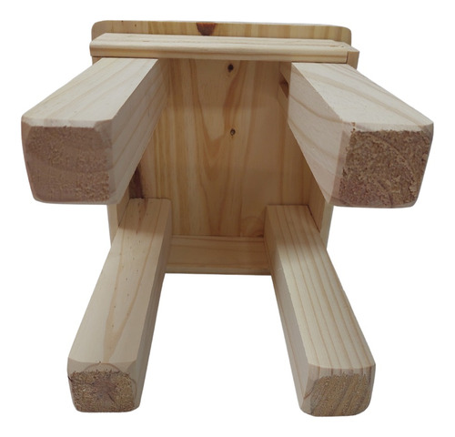 Banco Pequeño 27cm Taburete Silla Madera Pino Natural Lijado Y Lustrado Beige