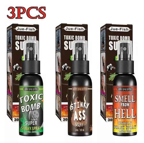 Toxic Bomb Super - Spray Que Fede, Fart Bomb, 3 Unidades
