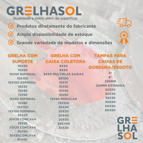 Ralo Linear 20x100 Alumínio Reforçado Grelha C/aro 19 Metros