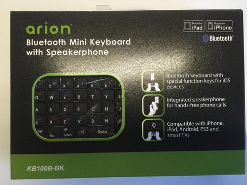 Teclado Mini Arion Kb100b Bluetooth Bt