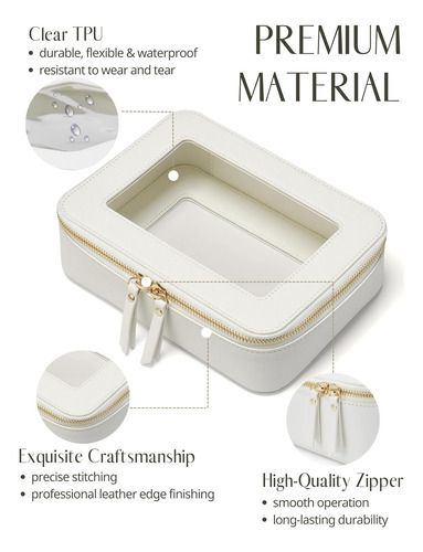 Estuche De Maquillaje Transparente Blanco, Neceser De Via...