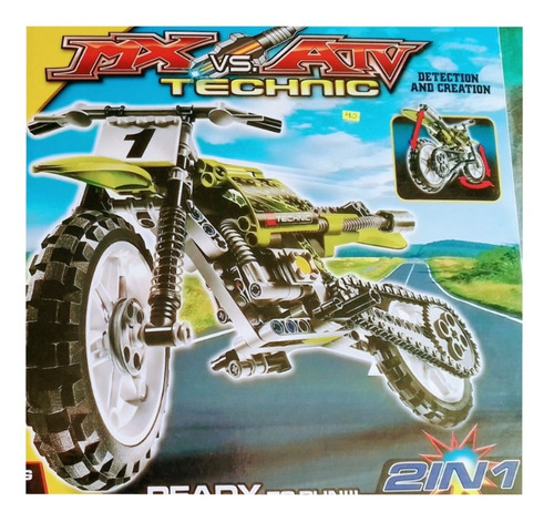 Bloque De Construccion 2 En 1 Motocicleta Juguete Creativid