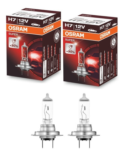 Lampada Osram Super H7 Par Farol 30% Mais Luz 55w 12v