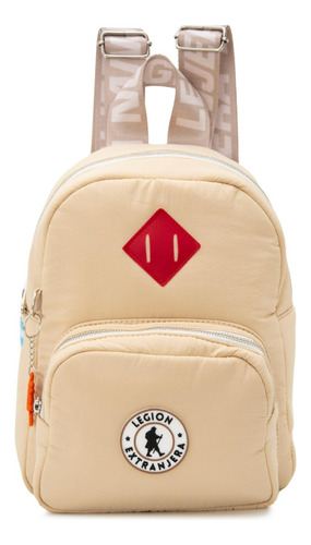 Mochila urbana Legion Extranjera ALISONA1 color beige diseño liso 8L