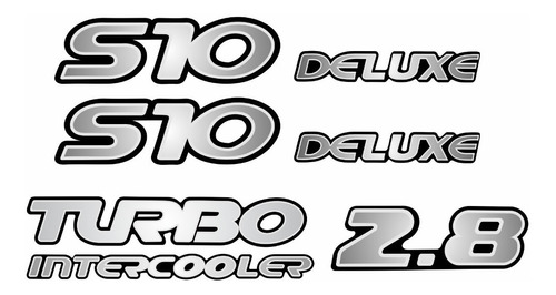 Jogo Emblema Adesivo Resinado S10 Deluxe 2.8 Kitr02