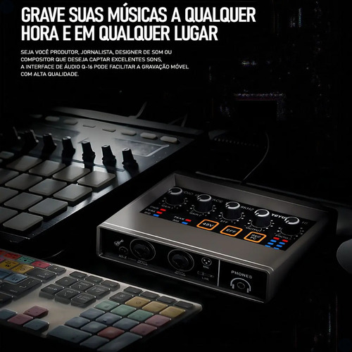Interface De Audio Usb Gravação Músicos Mxt Mx-a16