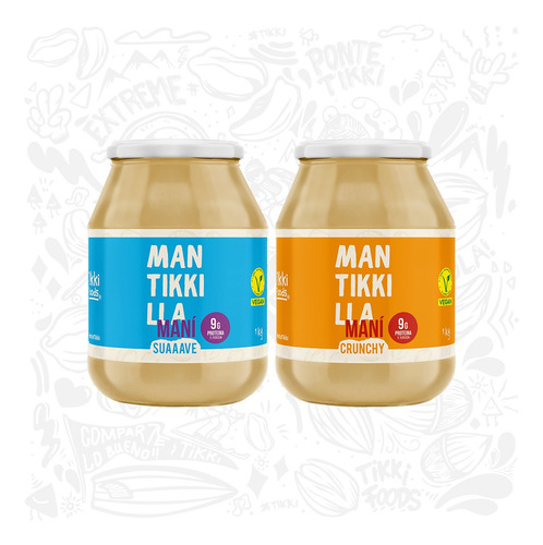 Pack Duo Mantequilla De Mani Suave Y Crunchy 1kg