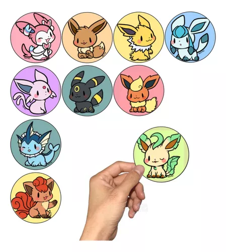 Kit 3 Chaveiro Pokémon Evolução Eevee Umbreon Espeon Flareon