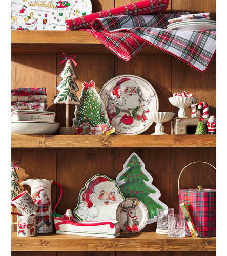 Plato De Ensalada Navidad Reno 20 Cm Diámetro Mud Pie