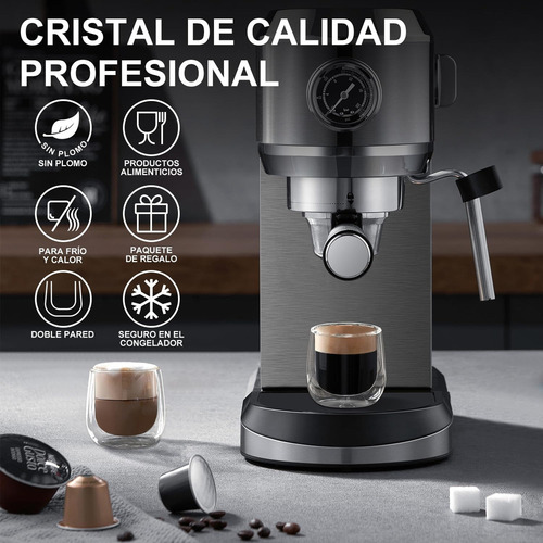 De Set De 6 Vasos De 80ml. Color Transparente Café Expreso
