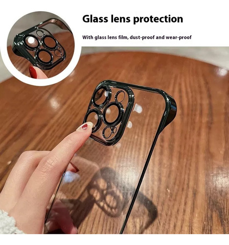 Cr Funda Teléfono Apple Transparente Sin Bisel Galvanizada