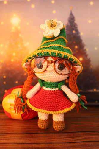 Hilo Amigurumi Christmas Gloss Line, tejido a ganchillo, varios colores, color 7030, color mostaza