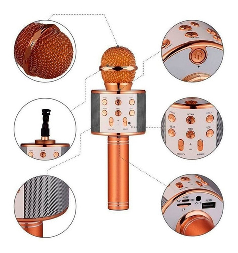 Imagen 6 de 9 de Micrófono Parlante Bluetooth Karaoke Oferta Hot-sale !!