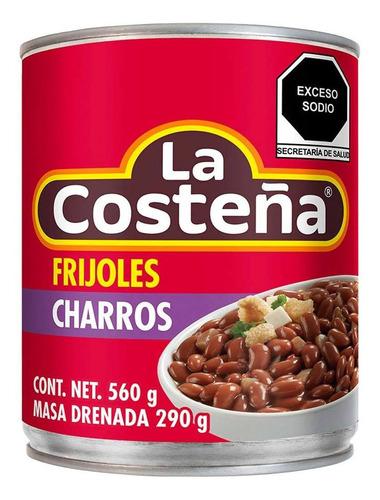 Frijoles Costeña Charros 560g Con Chicharron Tocino Chorizo