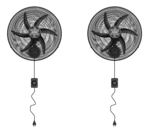 comprar Kit Com 2 Ventiladores De Parede Monta Fácil 50cm Preto