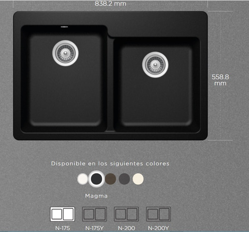 Fregadero Cocina Tarja Schock 2c Cuarzo Alive N-175 Bronce