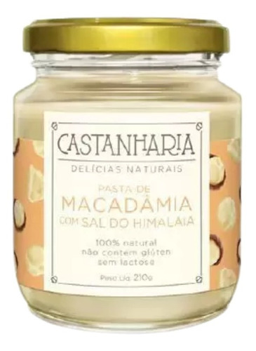 Pasta De Macadâmia E Sal Rosa Zero Açúcar Castanharia 210g