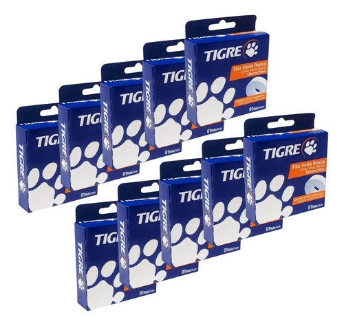 Kit Com 10 Unidades De Fita Veda Rosca Tigre 18mmx25m Teflon