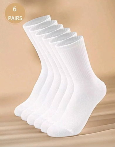 A 6 Pares Calceta Deportiva Unisex Calcetin Largo Algodon