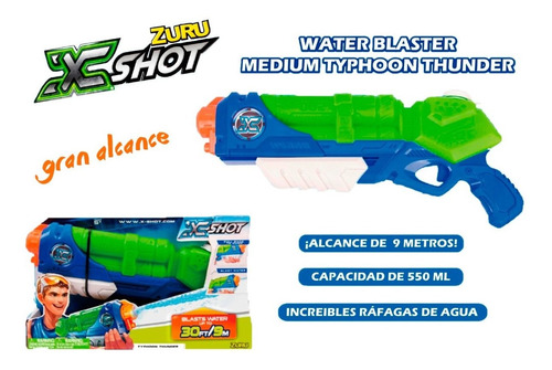 Imagen 1 de 6 de Pistola Lanza Agua Xshot Zuru Typhoon Thunder Tv Educando