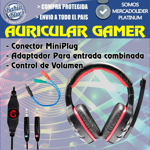 Auricular Gamer Con Microfono Ideal Pc Ps4 Xbox Gaming Cuota