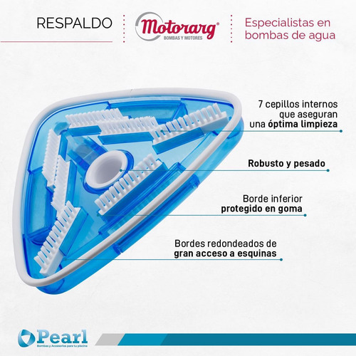 Imagen 2 de 9 de Barrefondo Triangular Pearl 7 Cepillos Interior
