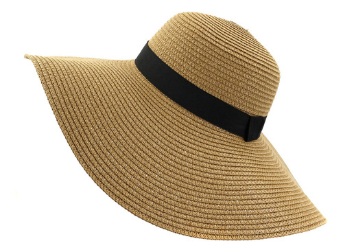Sombrero De Paja Transpirable De Ala Ancha Para Mujer, De Ve