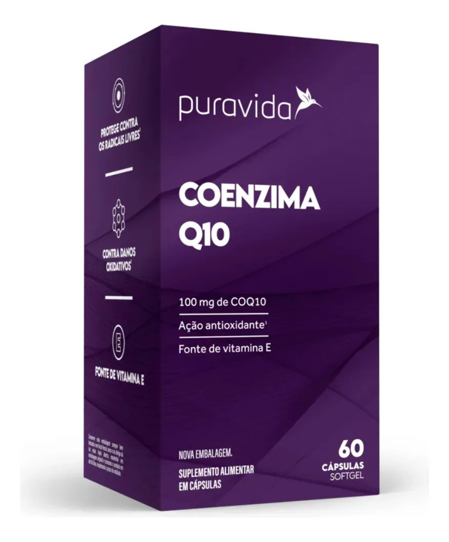 Coenzima Q10 60cps Puravida Sabor Sem Sabor