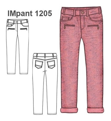 ( Moldes De Ropa)  Pantalon Jeans Niña 1205