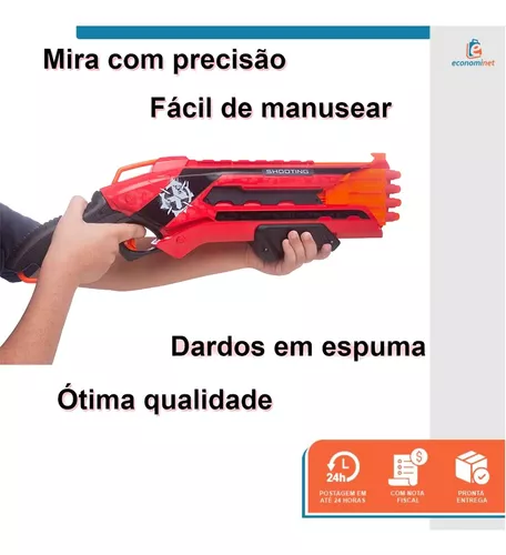 Arma Lançadora de Dardos tipo Nerf 12 dardos hero azul