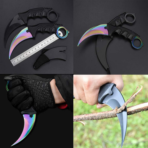Faca Karambit Canivete Cs Go Combate Tática Com Bainha