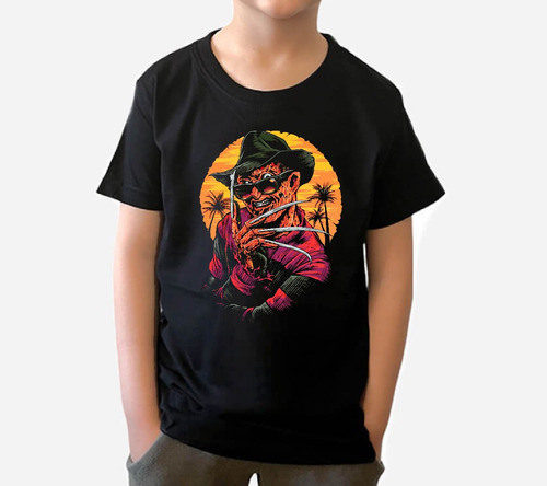 Polera Freddy Krueger Pesadillas Peli Terror Niños Algodón