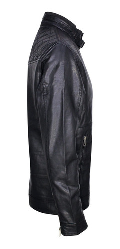 Imagen 5 de 8 de Chamarra Roosevelt Biker Vini Piel Slim Fit Super Calidad