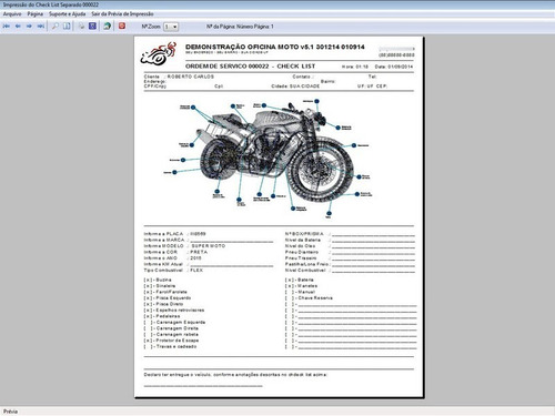Programa Os Oficina Para Moto Com Check List +foto V5.1 Plus