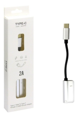 Adaptador Con Cable Type-c Para Carga 2a Y Audio 