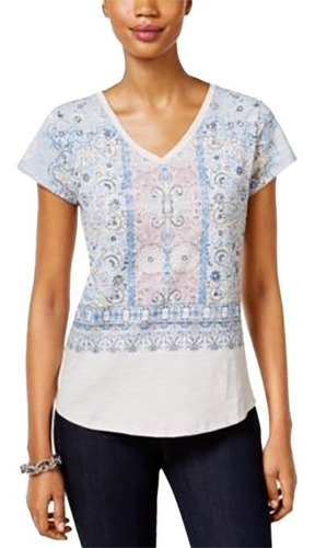 Blusa Estampado Gráfico Marca Style & Co. Talla S (petite)