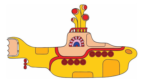 Adesivo Parede Música The Beatles Yellow Submarine Submarino