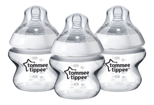Pack 3 Mamadera Closer To Nature 150ml Tommee Tippee Color Transparente