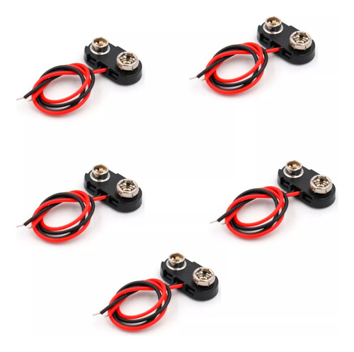 5 Cables Para Batería De 9v Con Broche