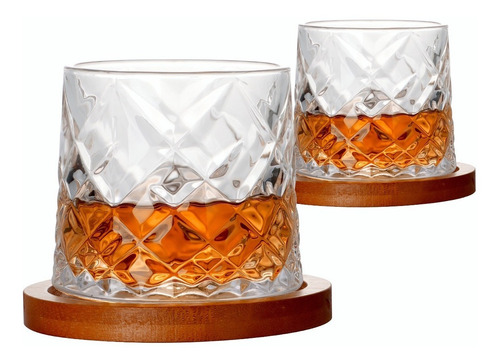 Juego De 2 Vasos De Whisky, Vasos Giratorios, Vasos De Bar