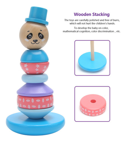 Torre Apilable De Madera Para Niños, Bonito Animal Educativo