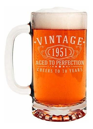 Taza De Cerveza De Vidrio De 16 Oz Grabada Vintage ******* C