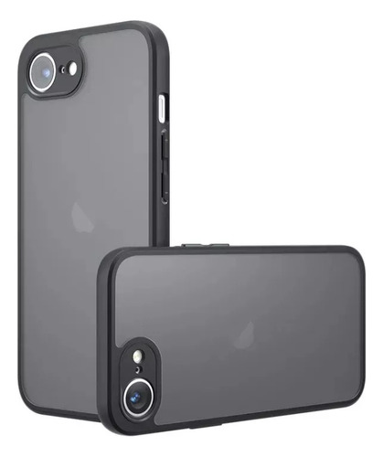 ~. Capa Preta Fosca Durável À Prova De Choque Para Iphone16e